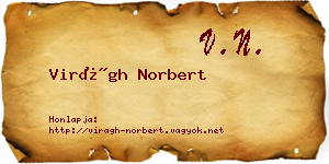 Virágh Norbert névjegykártya